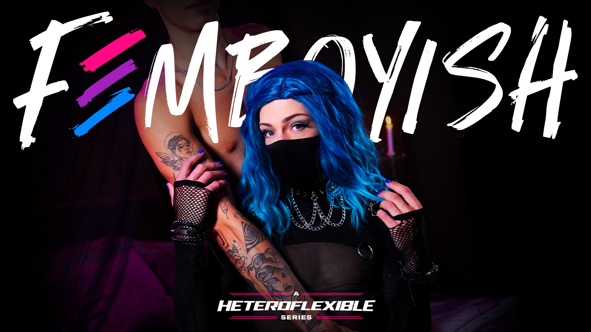 Masked Goth Femboy Bounces on Huge Cock