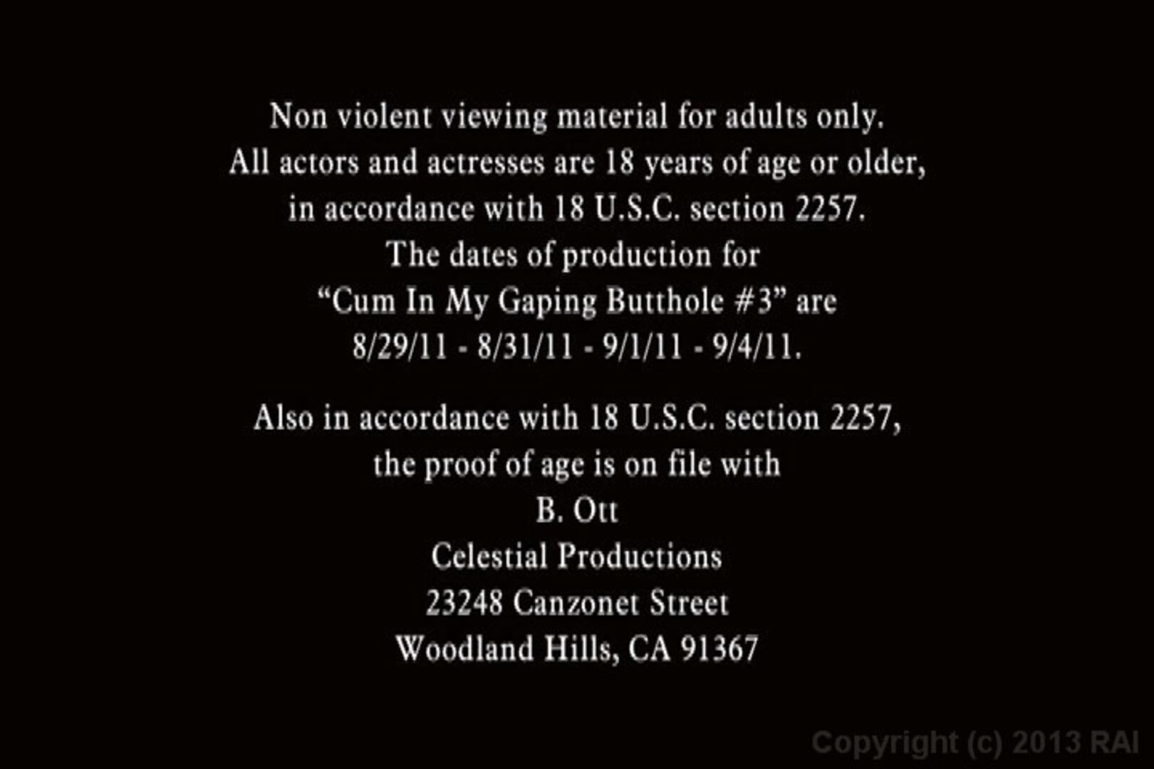 Credits Scroll After a Scene