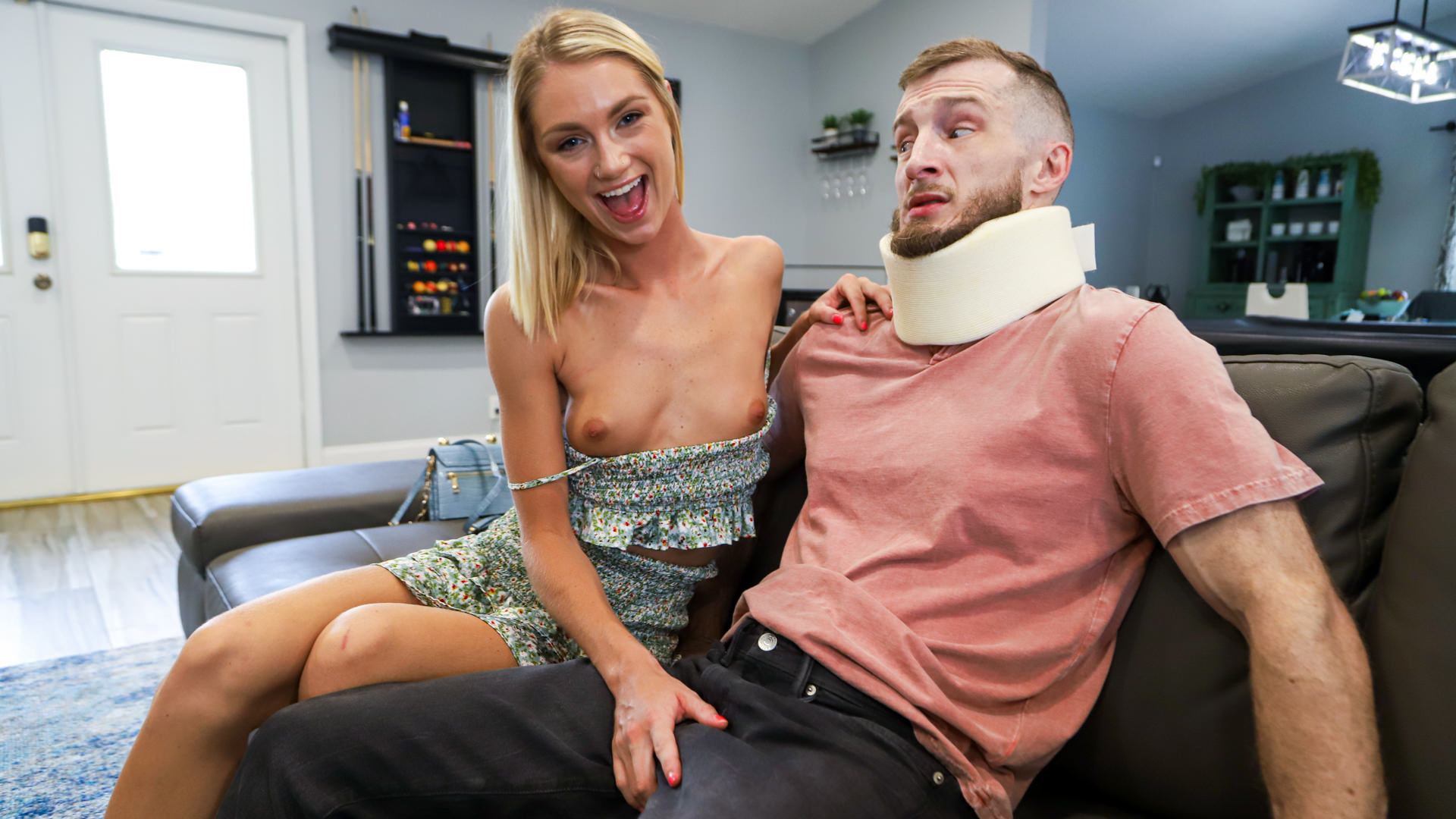 Perverted Teen Stepsister Takes Advantage of Injured Stepbrother